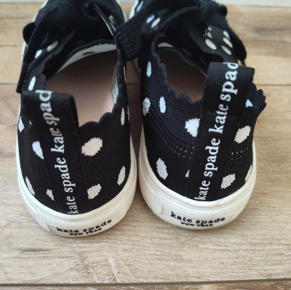 kate spade Black and White Polka Dot Lace-Up Sneakers - Picture 5 of 9